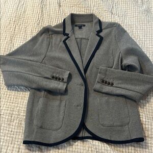 J. Crew Gray and Blue Blazer with Notched Lapel